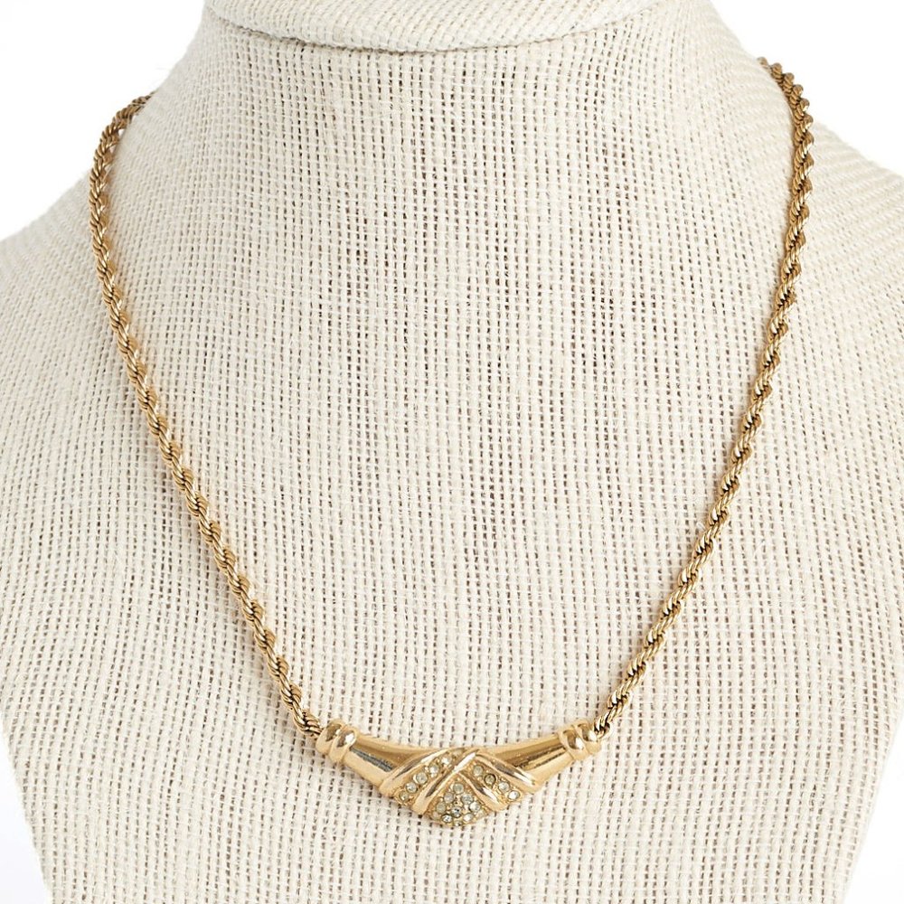 Vintage Givenchy Necklace, Vintage Gold Plated Necklace